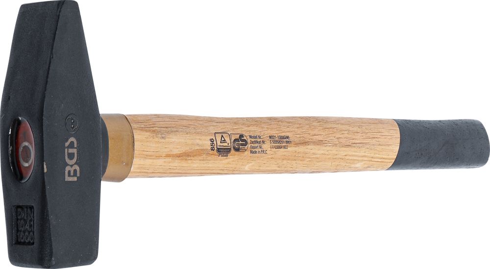 BGS Schlosserhammer | Holz-Stiel | DIN 1041 | 1000 g