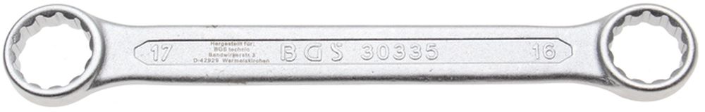 BGS Doppel-Ringschlüssel | extra flach | SW 16 x 17 mm