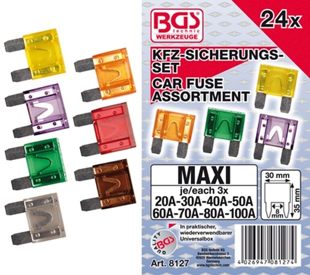 BGS Kfz-Sicherungs-Sortiment | Maxi | 24-tlg.