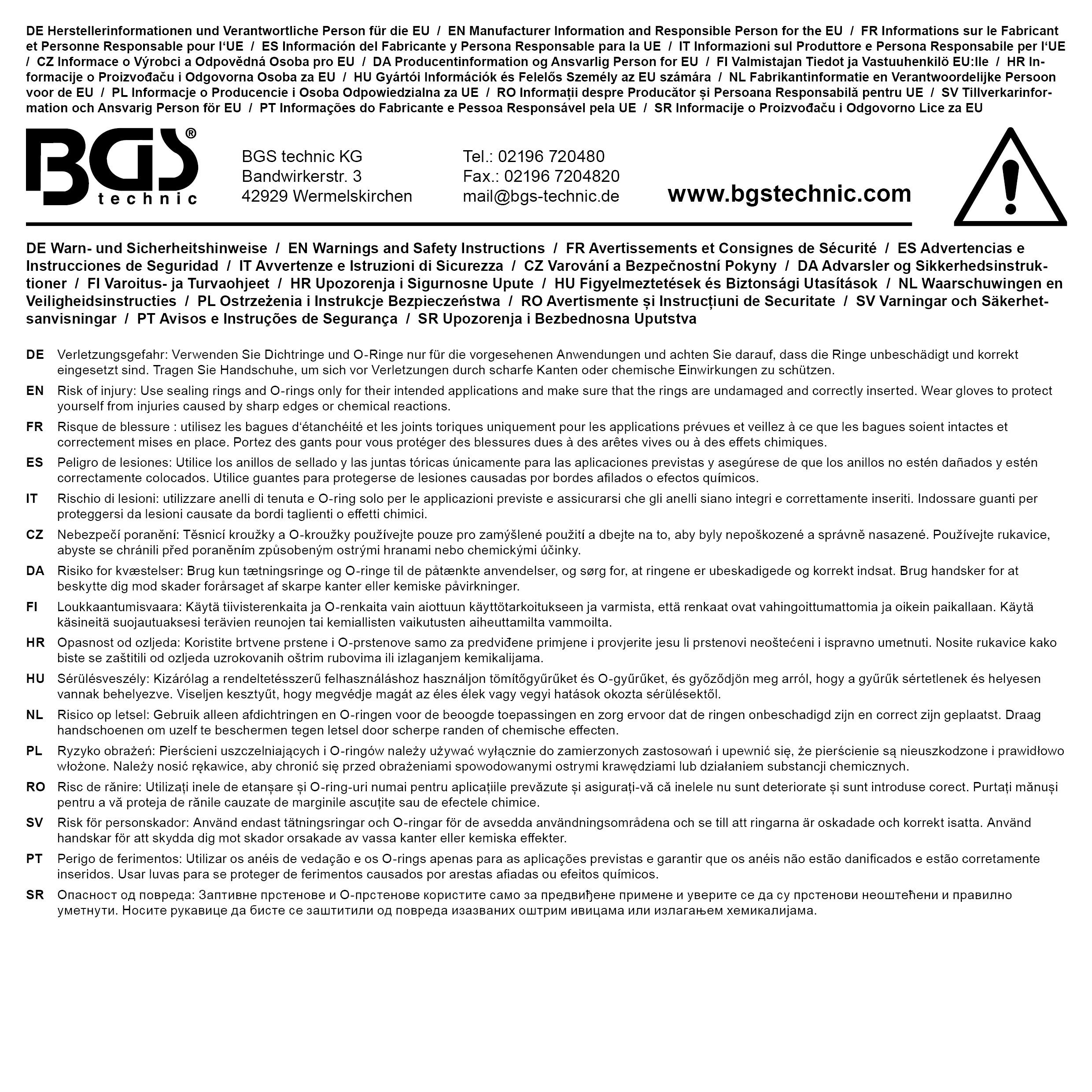 BGS O-Ring-Sortiment | HNBR | Ø 3 - 22 mm | 225-tlg.