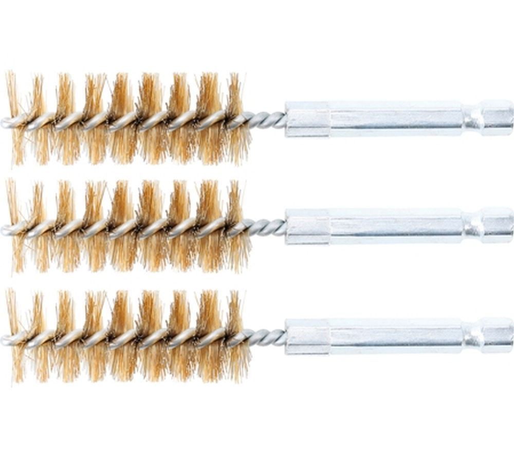 BGS Messingbürste | 18 mm | Antrieb Außensechskant 6,3 mm (1/4") | 3-tlg.