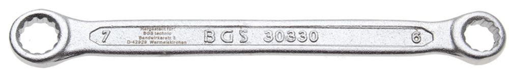 BGS Doppel-Ringschlüssel | extra flach | SW 6 x 7 mm