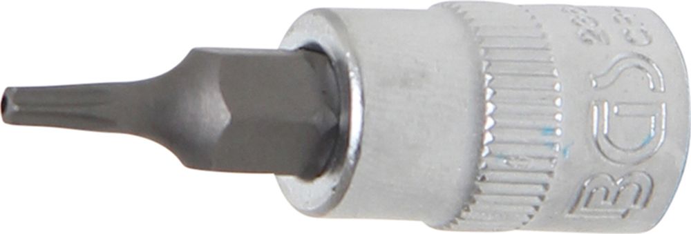 BGS Bit-Einsatz | Antrieb Innenvierkant 6,3 mm (1/4") | T-Profil (für Torx) mit Bohrung T9
