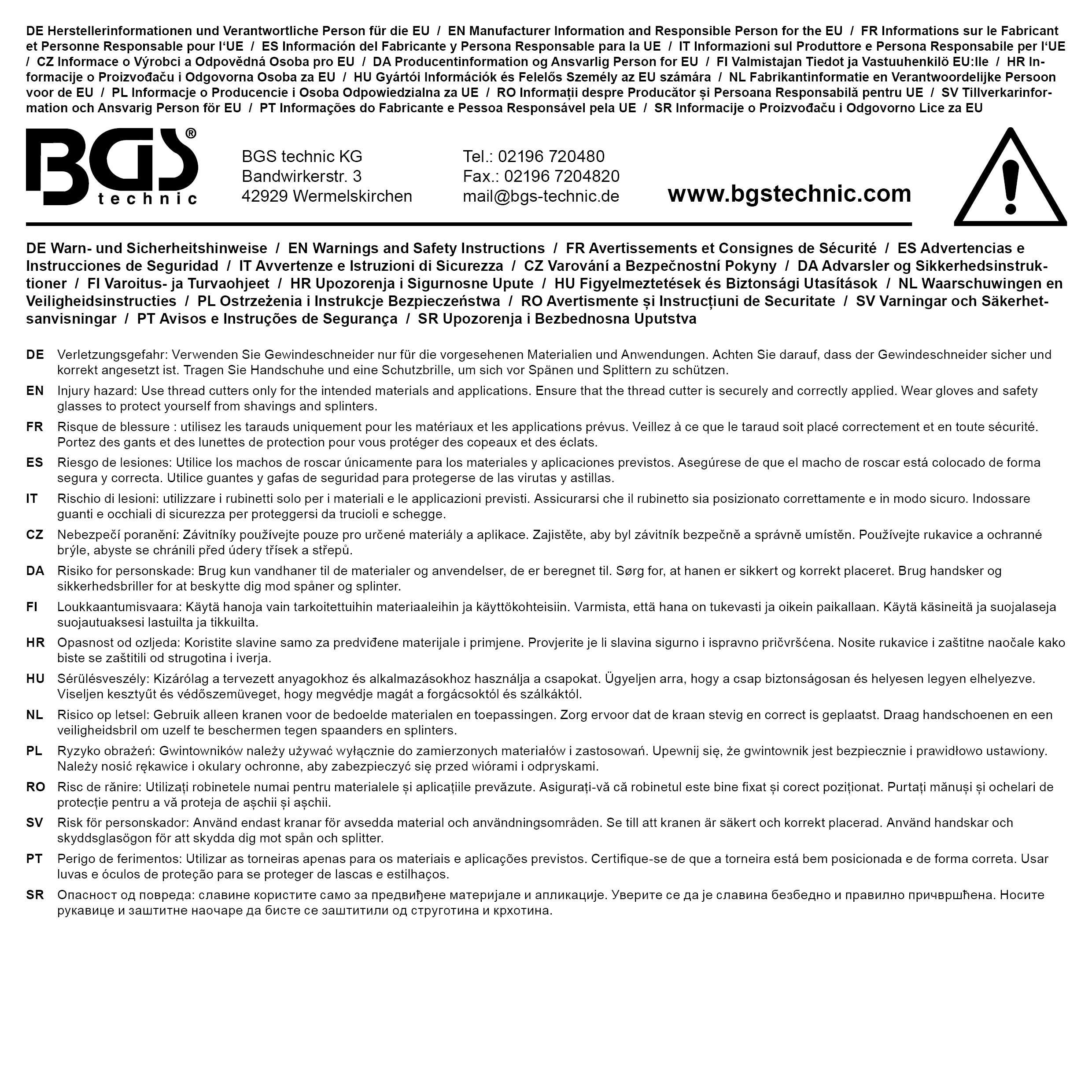BGS Gewindeschneid-Satz | M2 - M18 | 110-tlg.