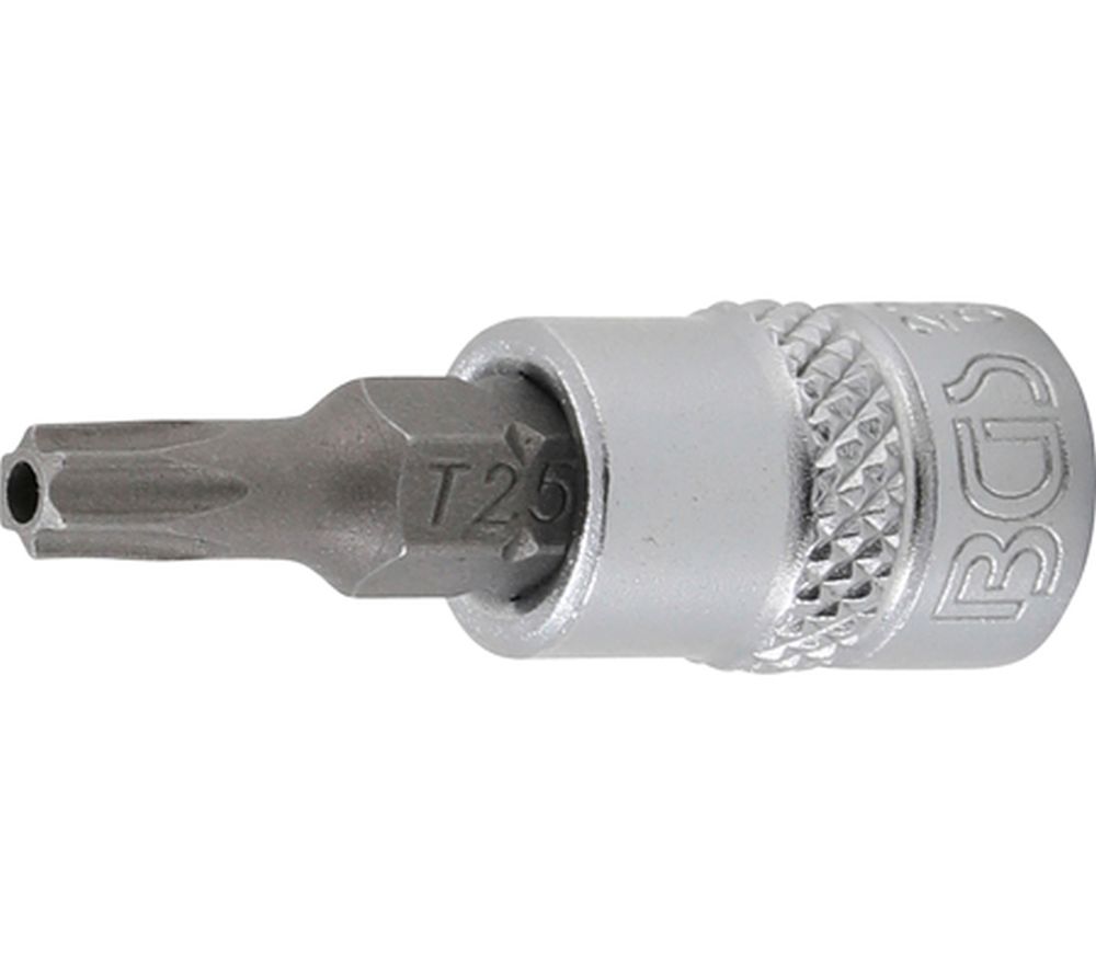 BGS Bit-Einsatz | Antrieb Innenvierkant 6,3 mm (1/4") | T-Profil (für Torx) mit Bohrung T25