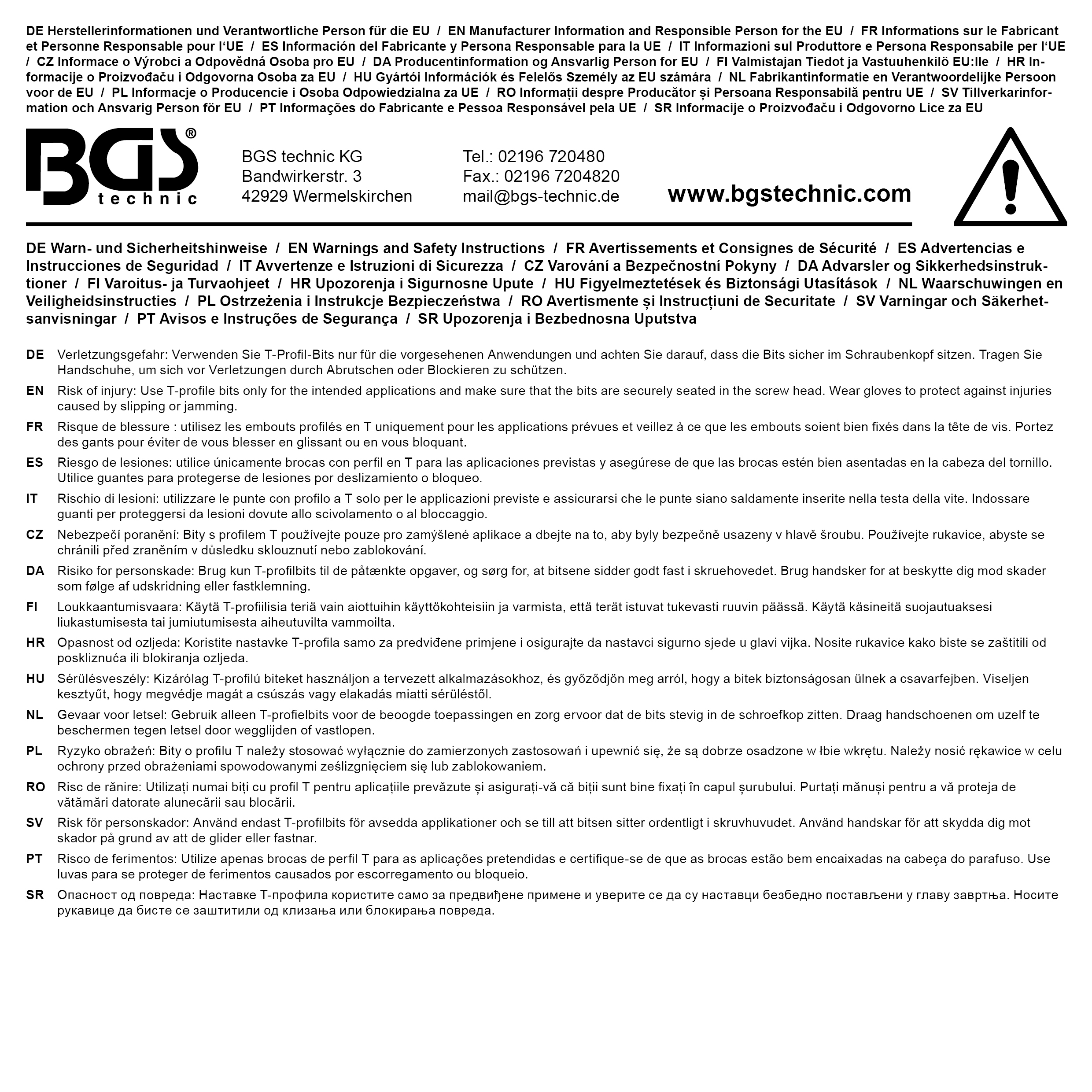 BGS Bit | Länge 80 mm | Antrieb Außensechskant 14 mm | T-Profil (für Torx) T70