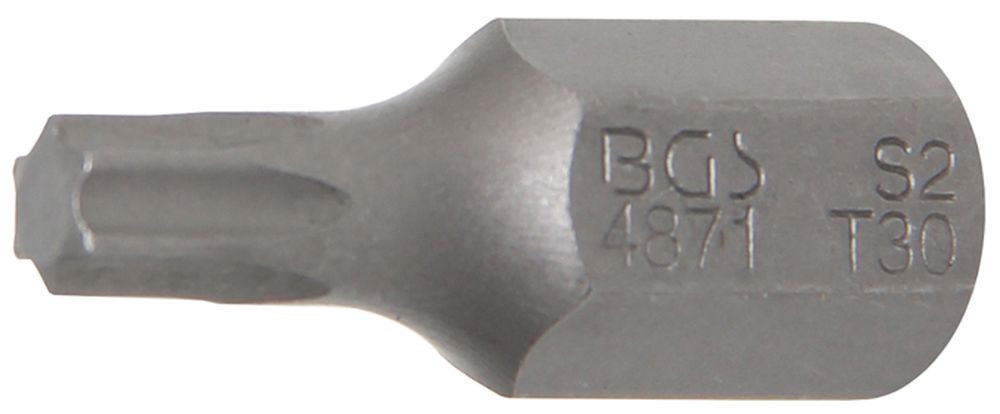 BGS Bit | Antrieb Außensechskant 10 mm (3/8") | T-Profil (für Torx) T30