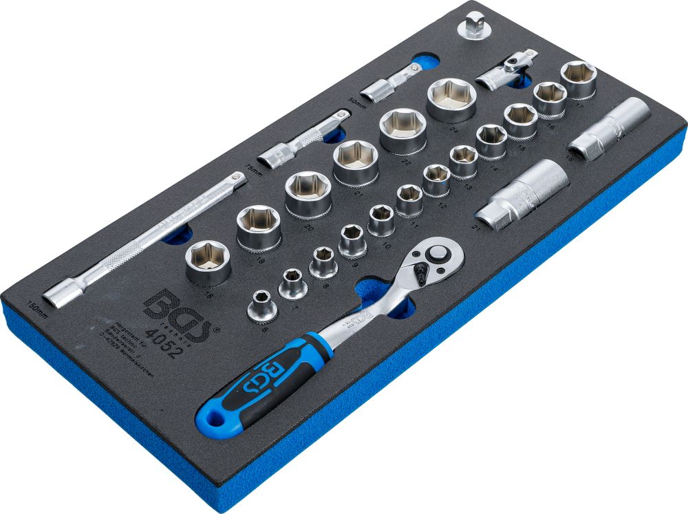 BGS Werkstattwageneinlage 1/3: Steckschlüssel-Satz | 10 mm (3/8") | 26-tlg.
