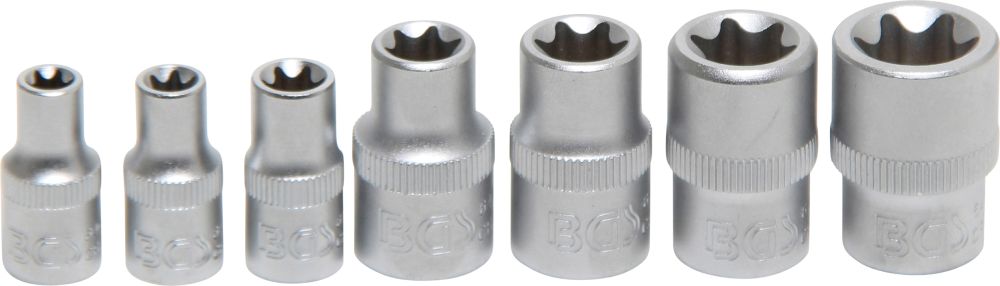BGS Steckschlüssel-Einsatz-Satz E-Profil | Antrieb Innenvierkant 6,3 mm (1/4") / 10 mm (3/8") | SW 