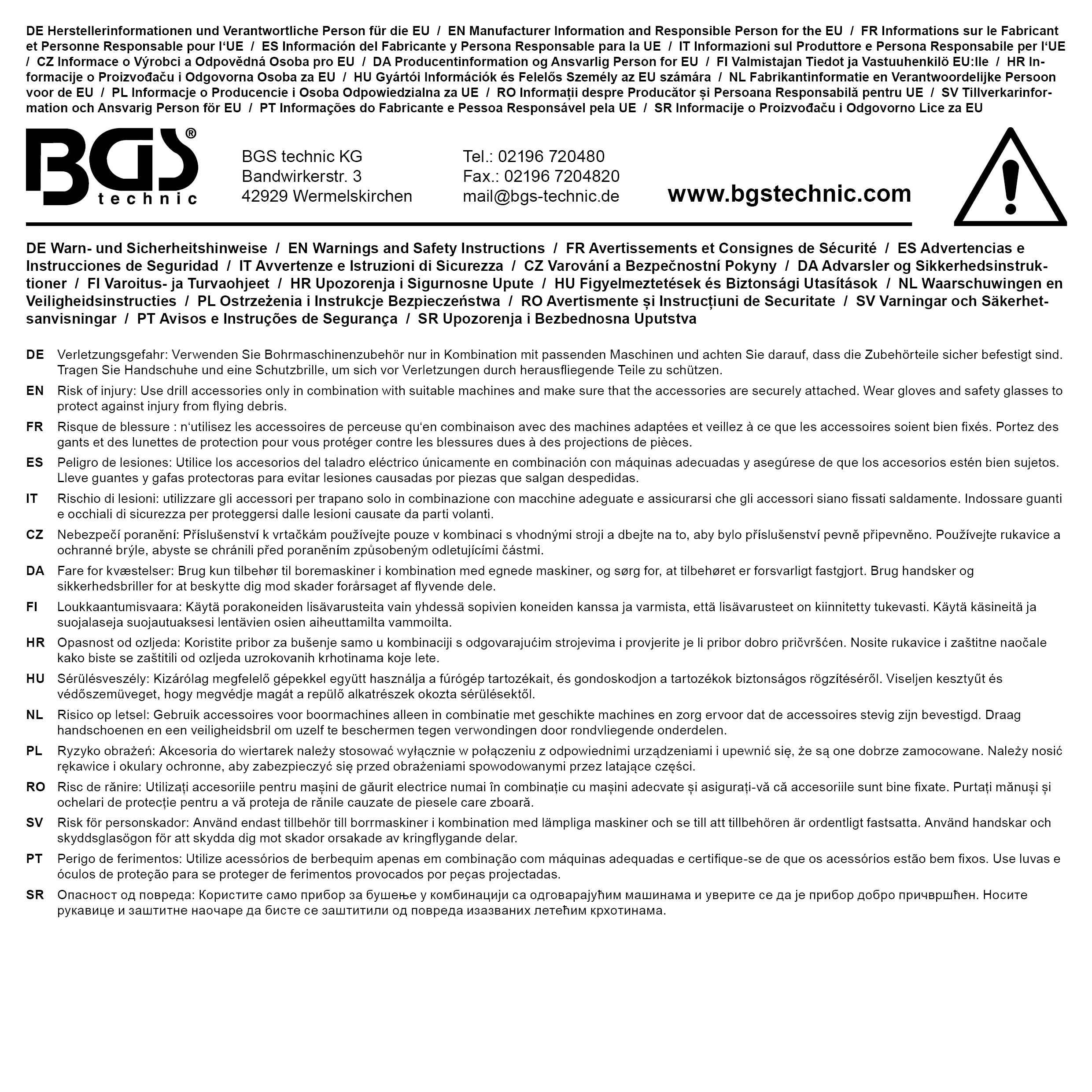 BGS Winkelbohrvorsatz | Antrieb Außensechskant 6,3 mm (1/4") / Abtrieb Innensechskant 6,3 mm (1/4")