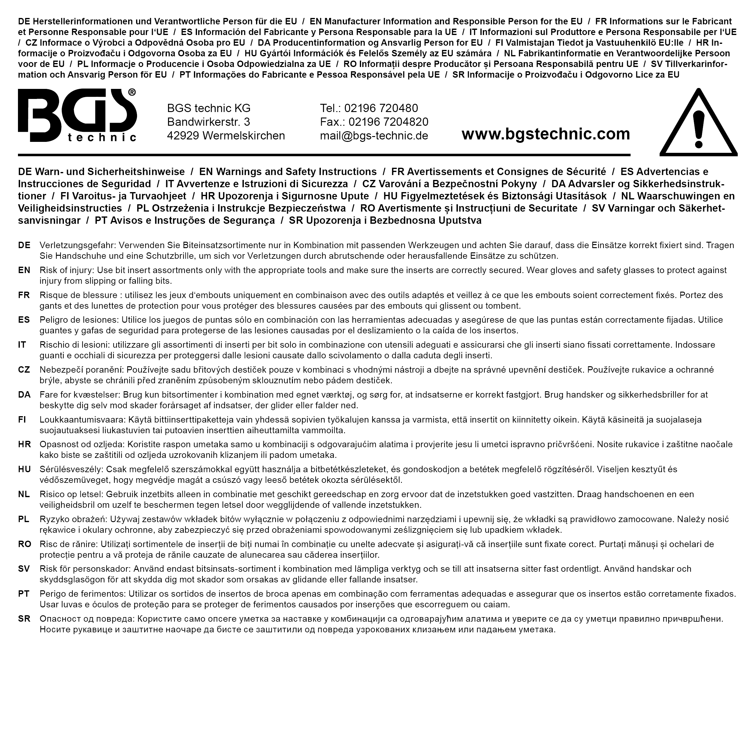 BGS Diy Bit-/Steckschlüssel-Einsatz-Satz | mit Ratschen-T-Griff für Bits, umschaltbar | 22-tlg.