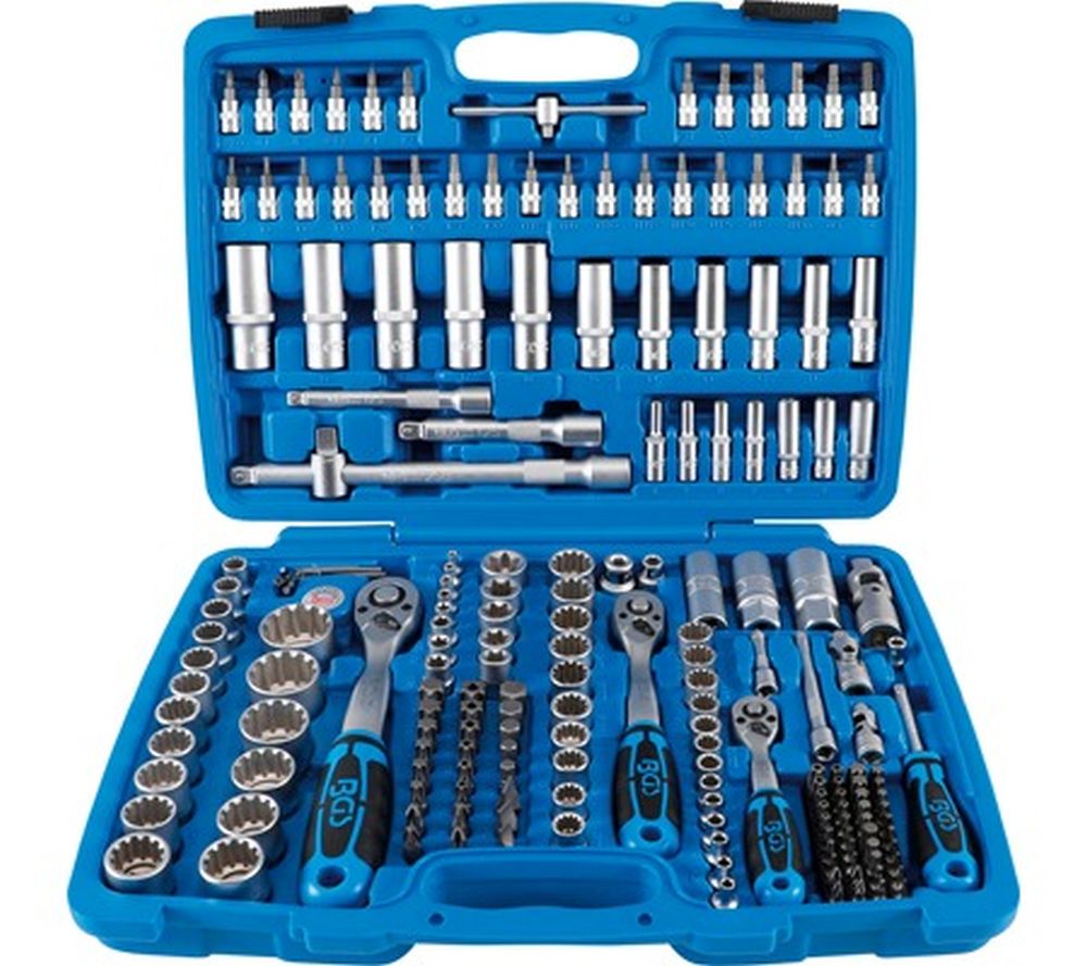 BGS Steckschlüssel-Satz "Gear Lock" | Antrieb 6,3 mm (1/4") / 10 mm (3/8") / 12,5 mm (1/2") | 192-t