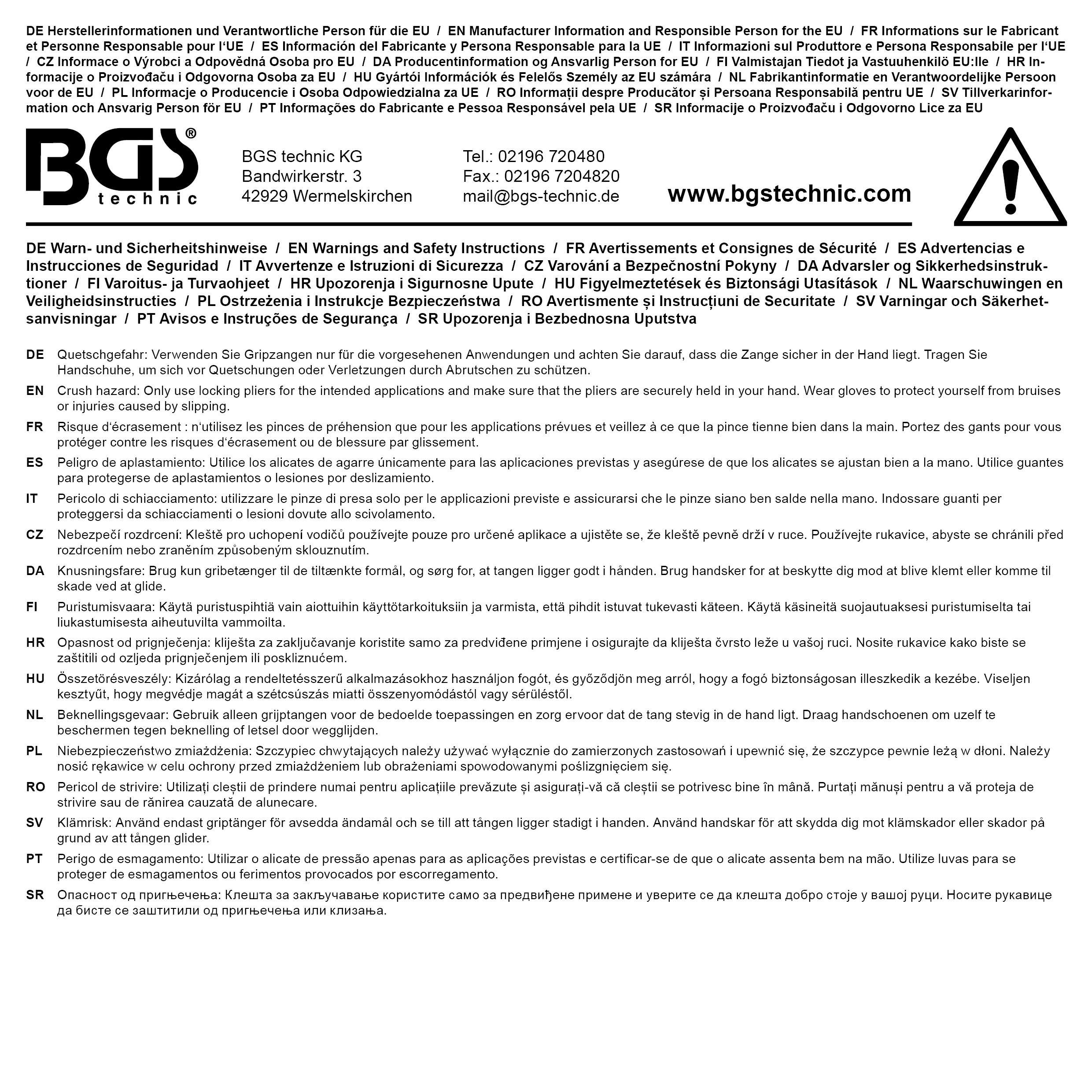 BGS Gripzangen-Satz | 4-tlg.