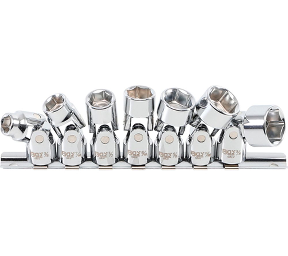 BGS Gelenk-Steckschlüssel-Satz, Sechskant | Antrieb Innenvierkant 10 mm (3/8") | SW 3/8" - 3/4" | Z