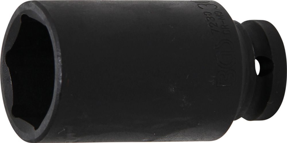 BGS Kraft-Steckschlüssel-Einsatz Sechskant, tief | Antrieb Innenvierkant 12,5 mm (1/2") | SW 30 mm