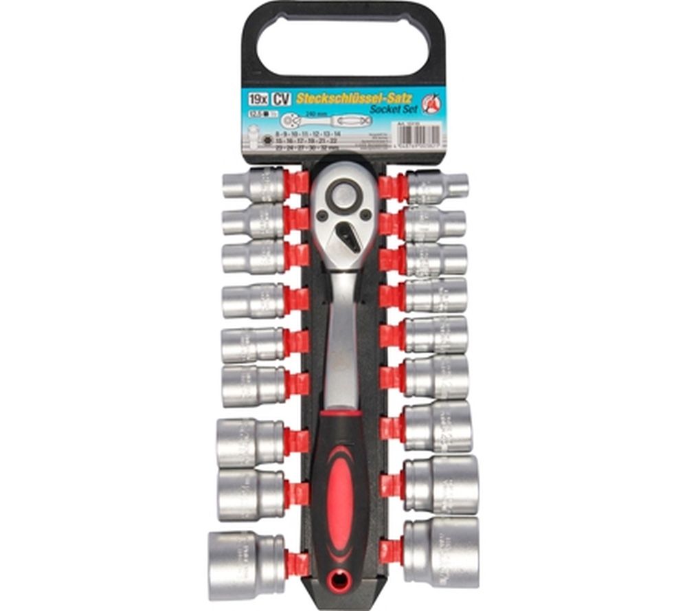 BGS Diy Steckschlüssel-Satz | Antrieb 12,5 mm (1/2") | SW 8 - 32 mm | 19-tlg.