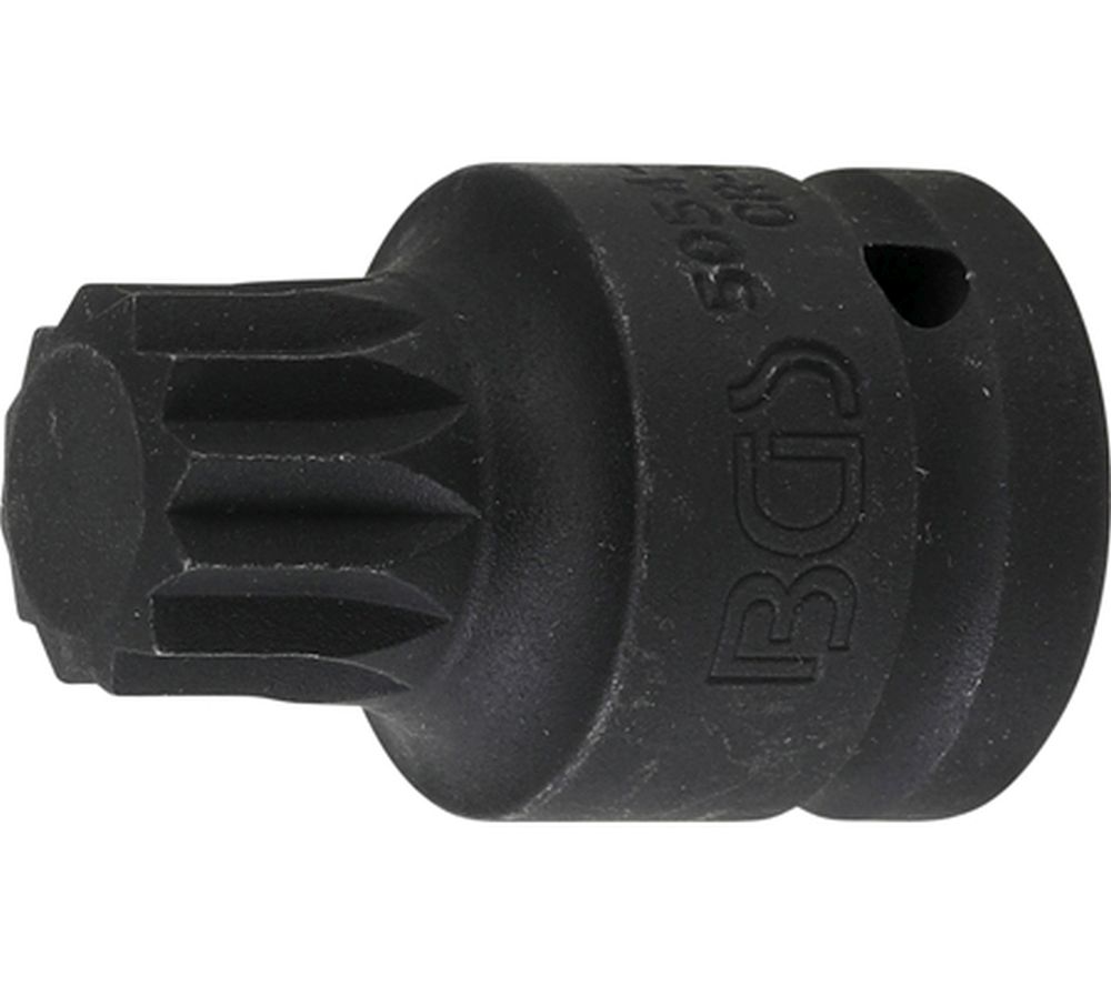 BGS Kraft-Bit-Einsatz | Länge 55 mm | Antrieb Innenvierkant 20 mm (3/4") | Innenvielzahn (für XZN) 