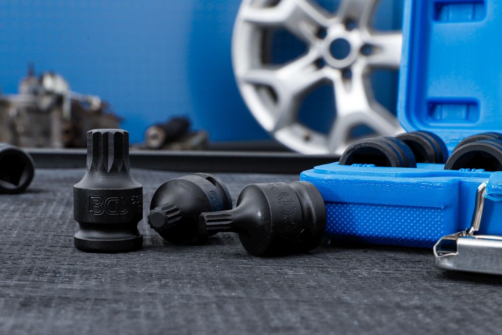 BGS Kraft-Bit-Einsatz-Satz | Antrieb Innenvierkant 12,5 mm (1/2") | Innenvielzahn (für XZN) M4 - M1