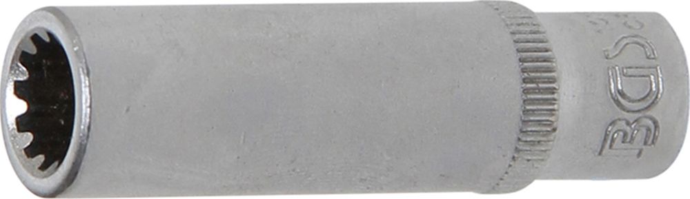 BGS Steckschlüssel-Einsatz Gear Lock, tief | Antrieb Innenvierkant 6,3 mm (1/4") | SW 8 mm