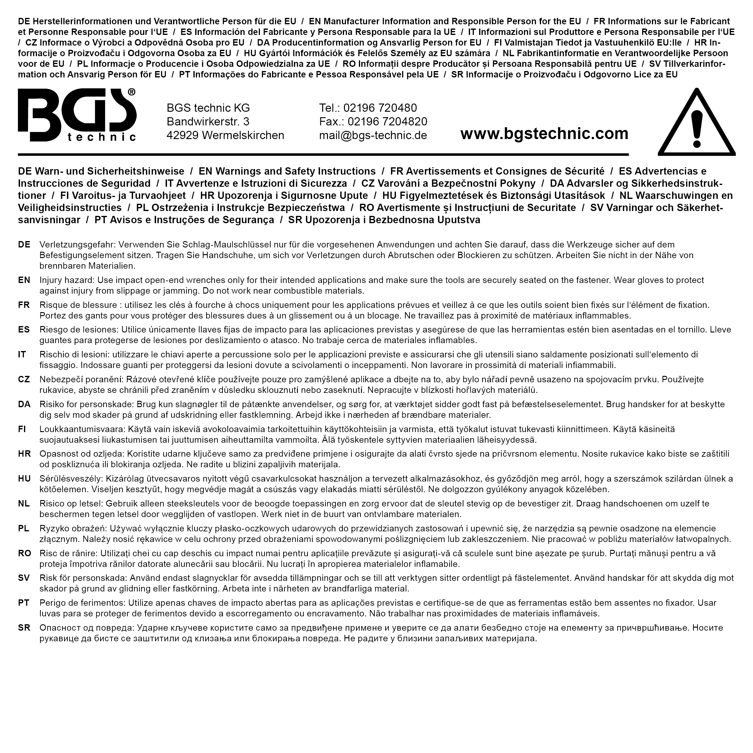 BGS Schlag-Maulschlüssel | SW 60 mm