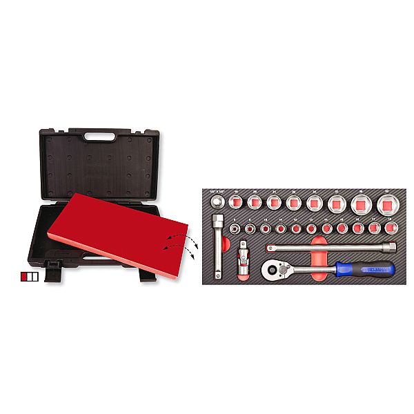 PROForm-Box mit Einlage 1/2" Steckschlüssel, 24teilig