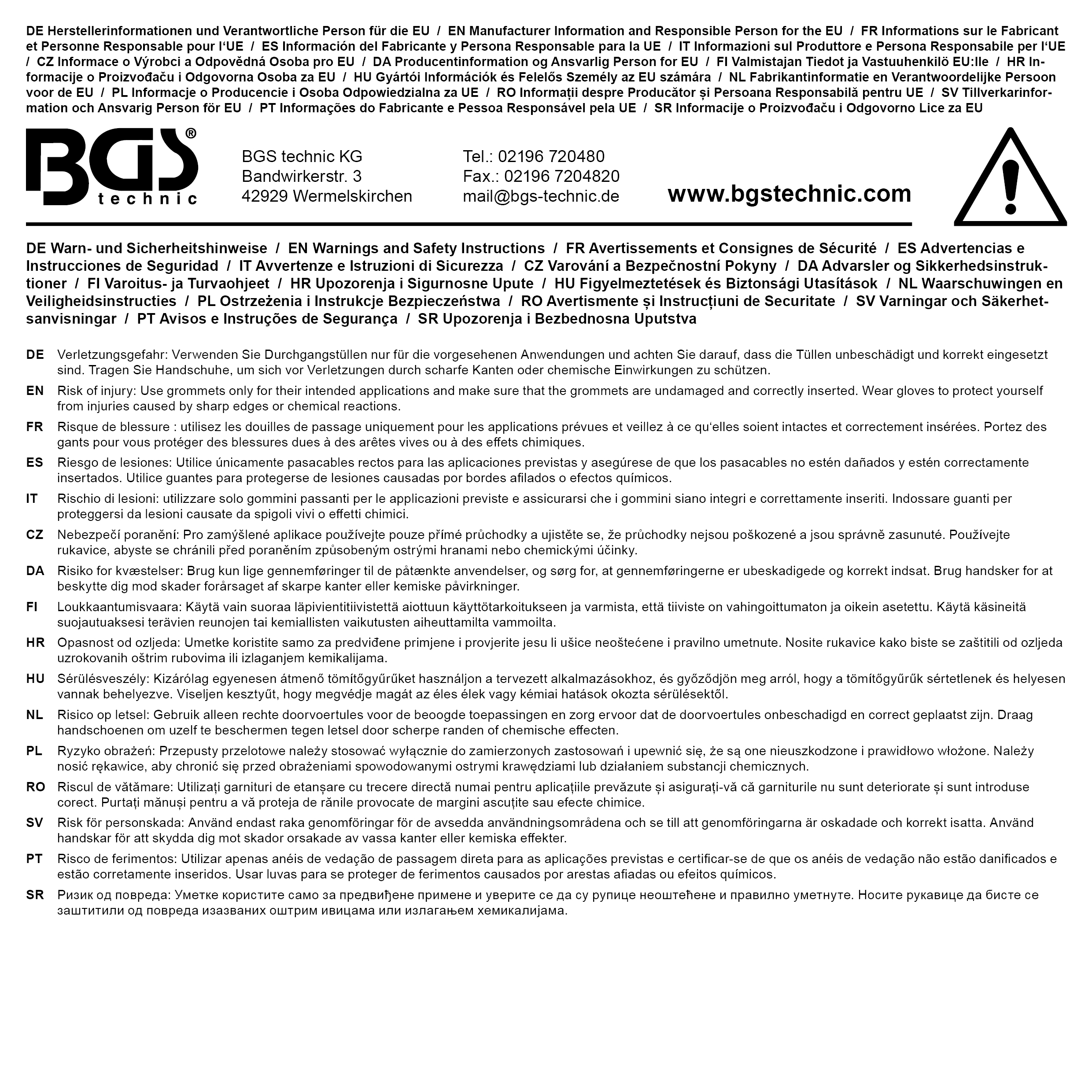BGS Gummi-Durchgangstüllen-Sortiment | metrisch | 180-tlg.