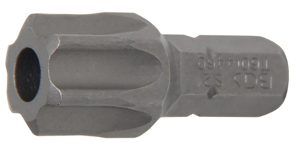 BGS Bit | Länge 30 mm | Antrieb Außensechskant 8 mm (5/16") | T-Profil (für Torx) mit Bohrung T60