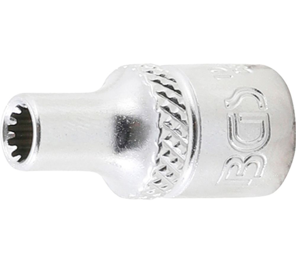 BGS Steckschlüssel-Einsatz Gear Lock | Antrieb Innenvierkant 6,3 mm (1/4") | SW 4 mm