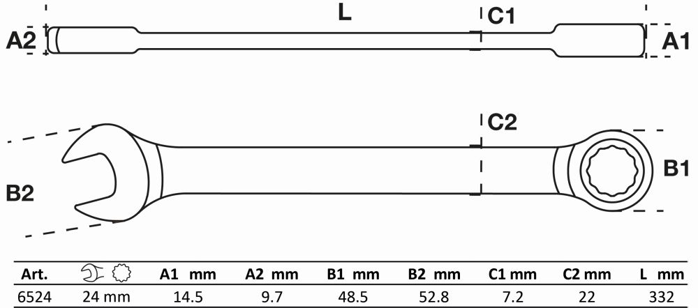BGS Ratschenring-Maulschlüssel | SW 24 mm