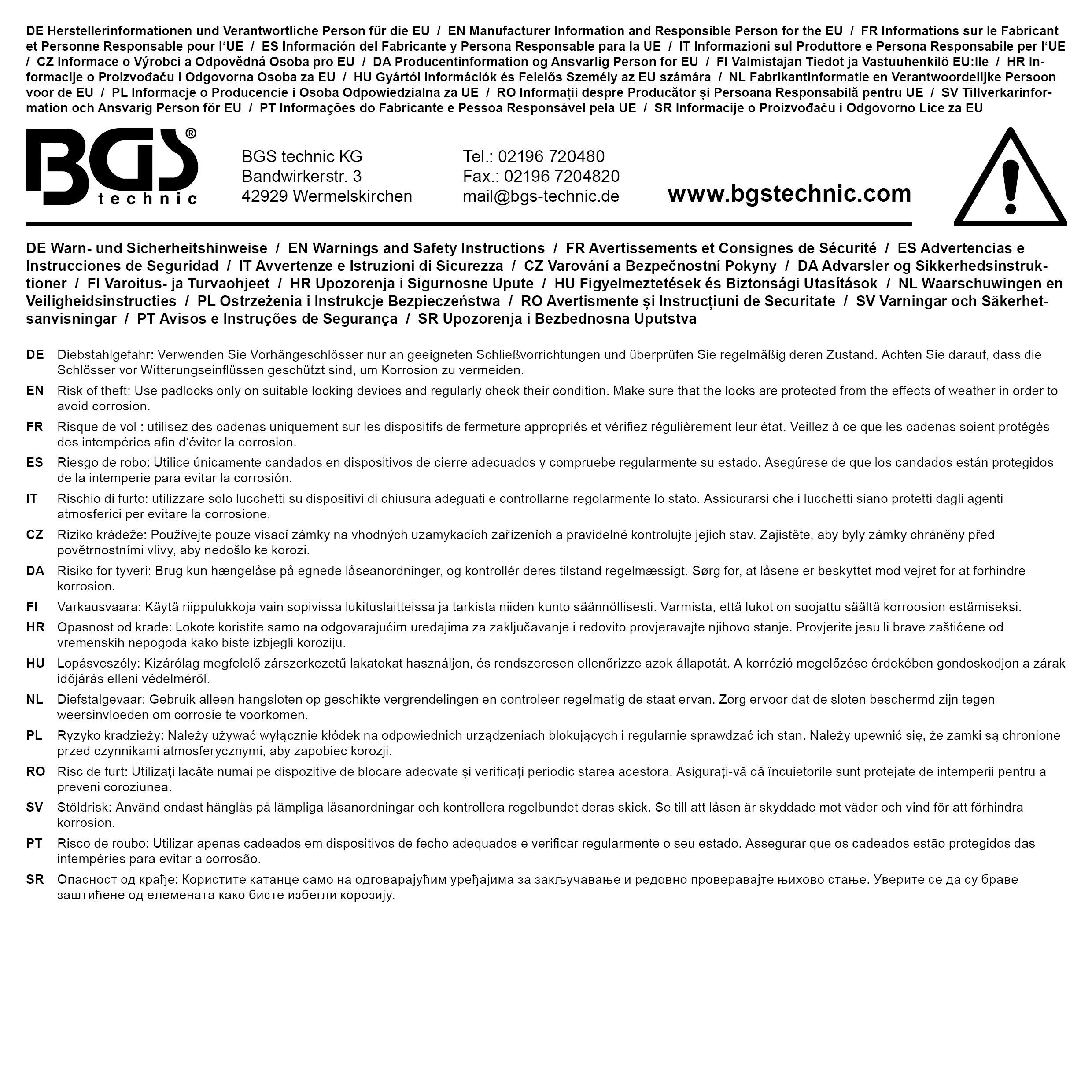 BGS Diy Zahlen-Gepäckschloss-Satz | 2-tlg.