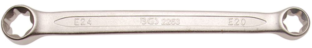 BGS Doppel-Ringschlüssel mit E-Profil-Ringköpfen | SW E20 x E24