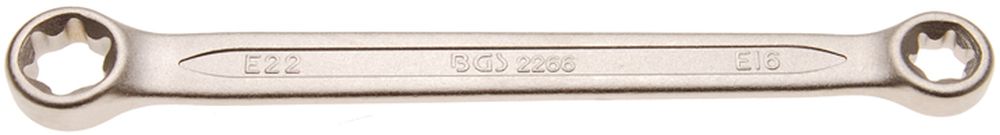 BGS Doppel-Ringschlüssel mit E-Profil-Ringköpfen | SW E16 x E22