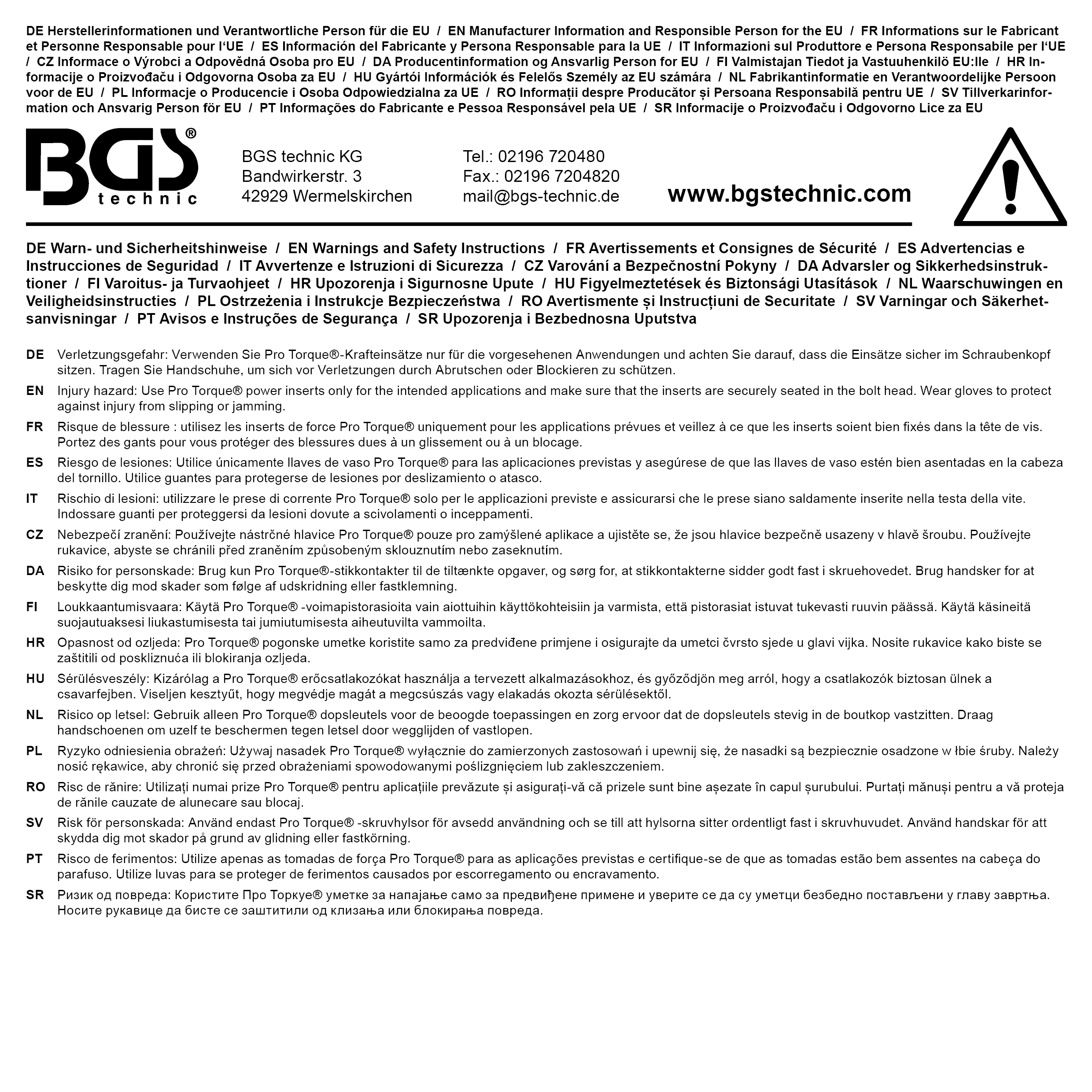BGS Kraft-Steckschlüssel-Einsatz Sechskant | Antrieb Innenvierkant 12,5 mm (1/2") | SW 8 mm