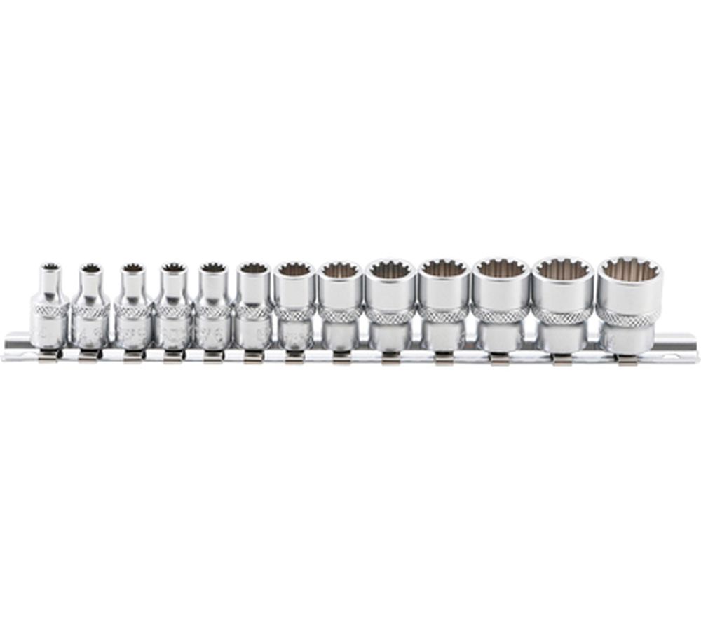 BGS Steckschlüssel-Einsatz-Satz Gear Lock | Antrieb Innenvierkant 6,3 mm (1/4") | 13-tlg.