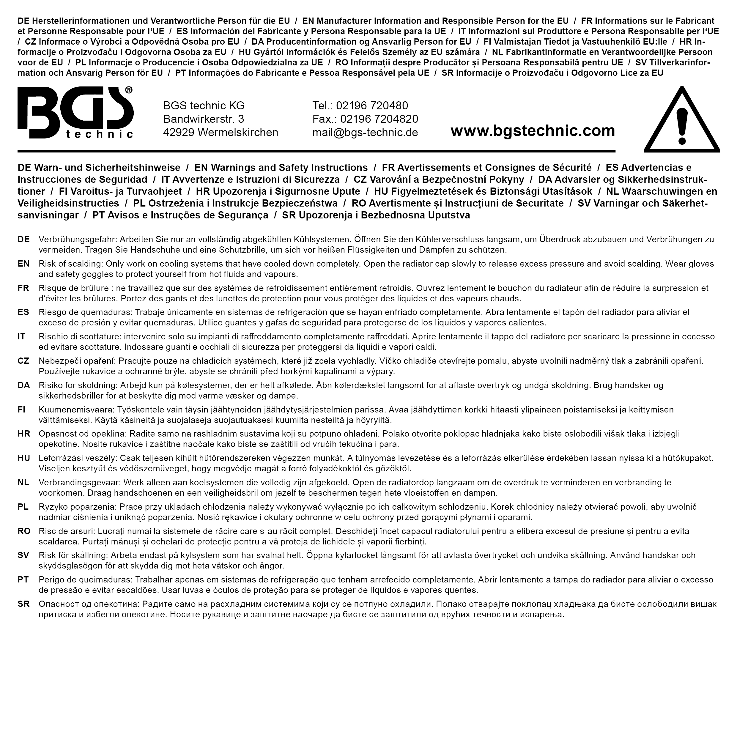 BGS Leerkoffer für Art. 8027