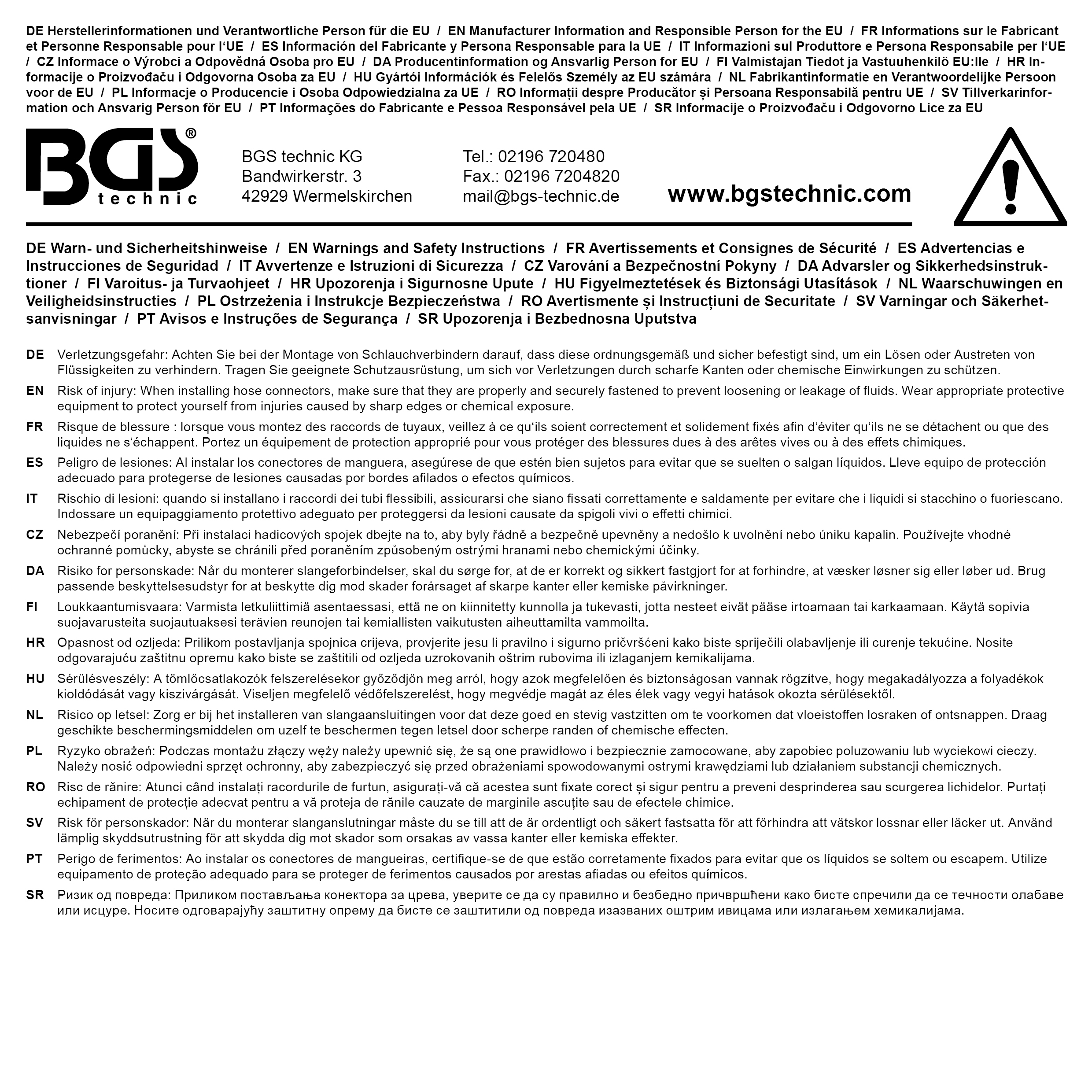 BGS Diesel-Rücklaufleitungsverbinder-Sortiment | 85-tlg.