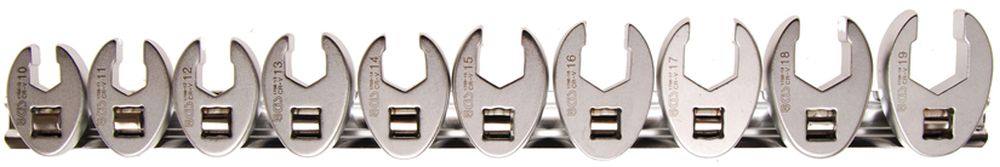 BGS Hahnenfußschlüssel-Satz | Antrieb Innenvierkant 10 mm (3/8") | SW 10 - 19 mm | 10-tlg.