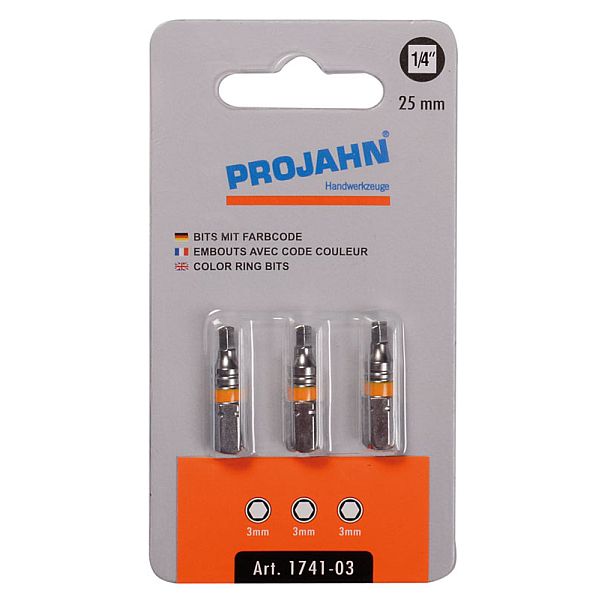 1/4" markierter Bit L75 mm Innen-6kant 5mm 3er Pack