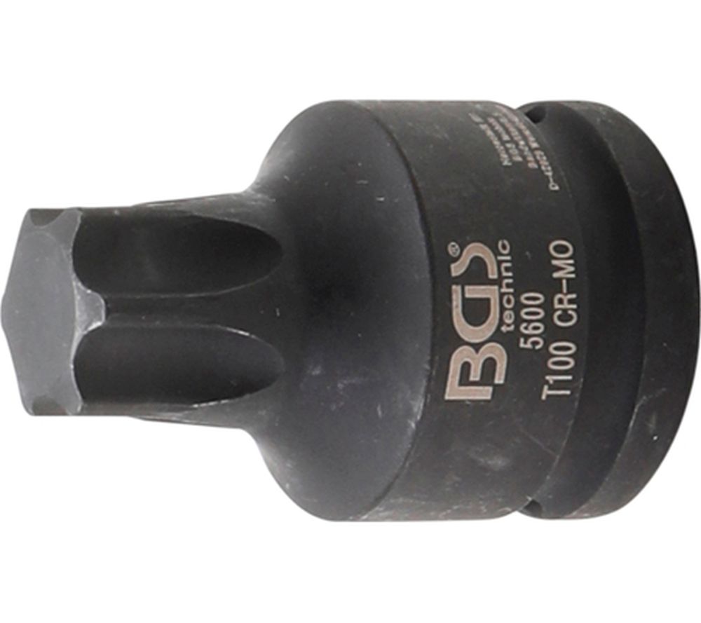 BGS Kraft-Bit-Einsatz | Länge 60 mm | Antrieb Innenvierkant 20 mm (3/4") | T-Profil (für Torx) T100