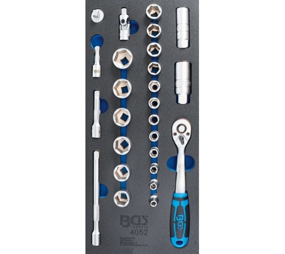 BGS Werkstattwageneinlage 1/3: Steckschlüssel-Satz | 10 mm (3/8") | 26-tlg.
