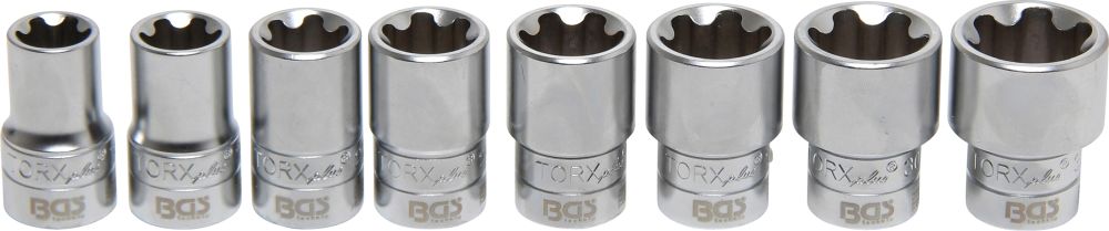 BGS Steckschlüssel-Einsatz-Satz T-Profil Plus (für Torx Plus) | Antrieb Innenvierkant 12,5 mm (1/2"