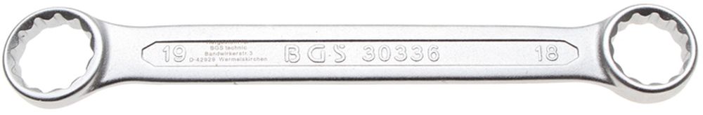 BGS Doppel-Ringschlüssel | extra flach | SW 18 x 19 mm