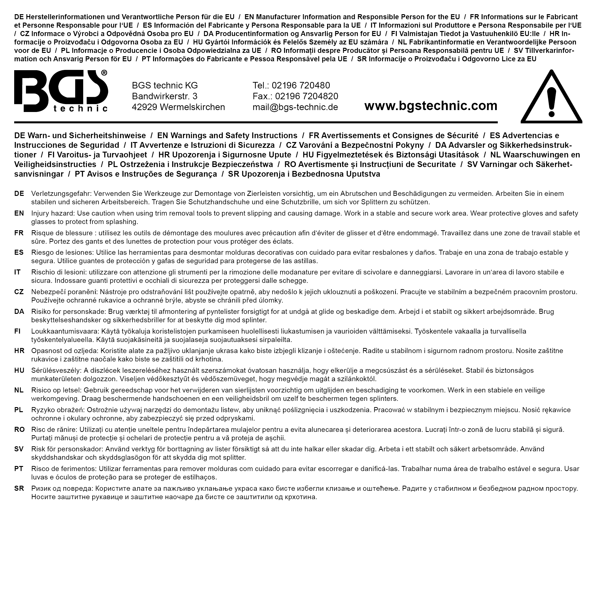 BGS Diy Zierleistenkeile-Satz | verschiedene Formen | mit Niet-Lösezange | 6-tlg.