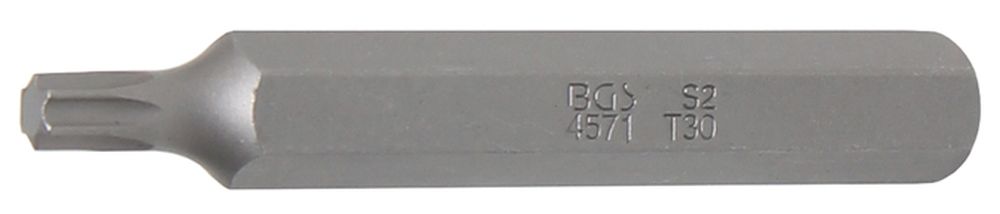 BGS Bit | Länge 75 mm | Antrieb Außensechskant 10 mm (3/8") | T-Profil (für Torx) T30