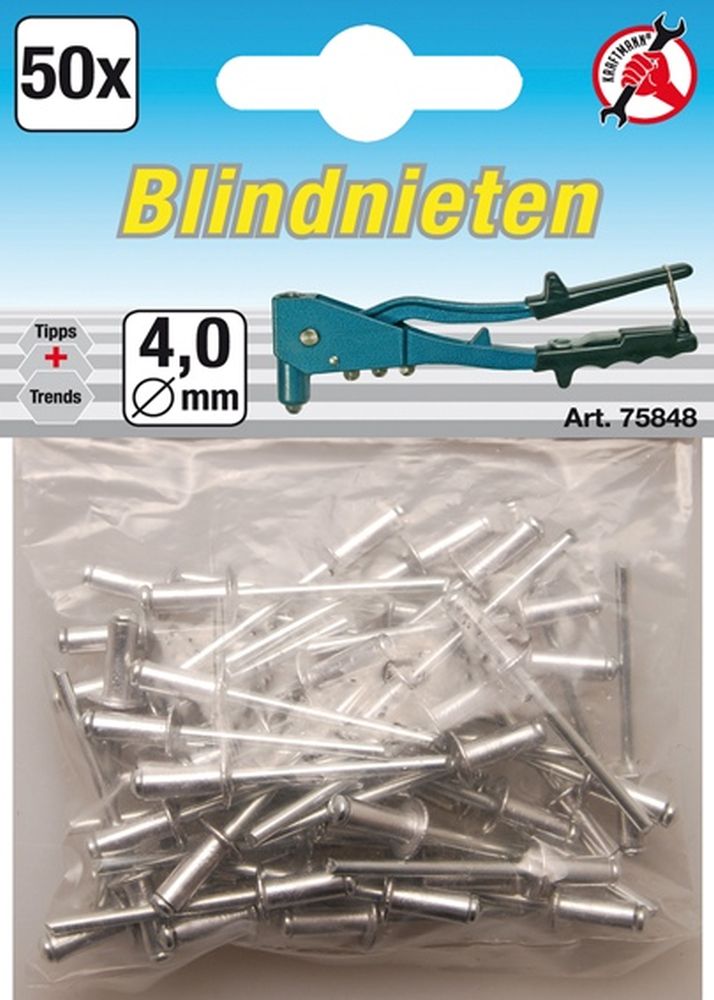 Blindnieten-Sortiment - Ø 4,0 mm - 50-tlg.