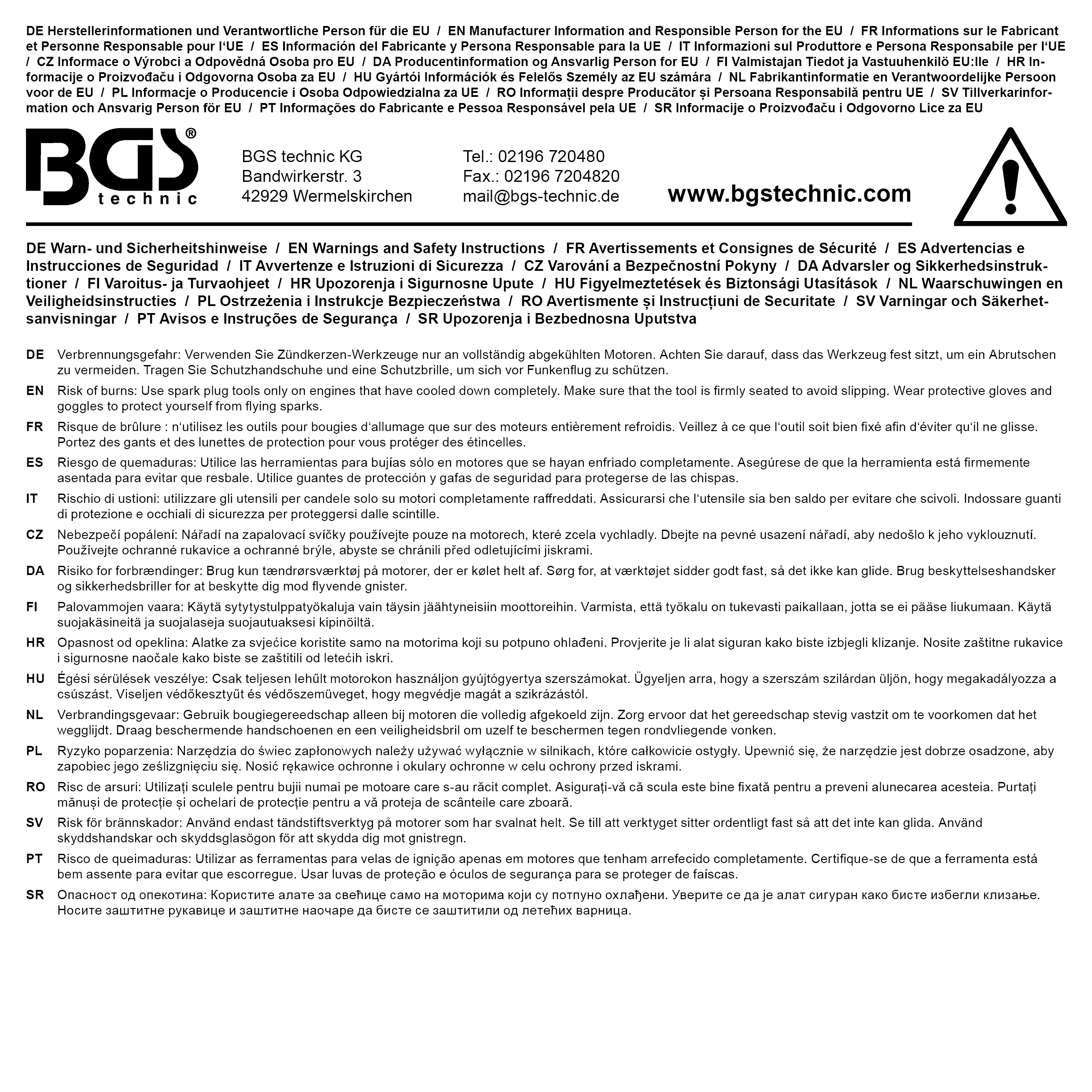 BGS Zündkerzen-Einsatz Sechskant | Antrieb Innenvierkant 10 mm (3/8") | SW 16 mm