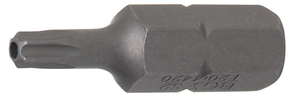 BGS Bit | Länge 30 mm | Antrieb Außensechskant 8 mm (5/16") | T-Profil (für Torx) mit Bohrung T20