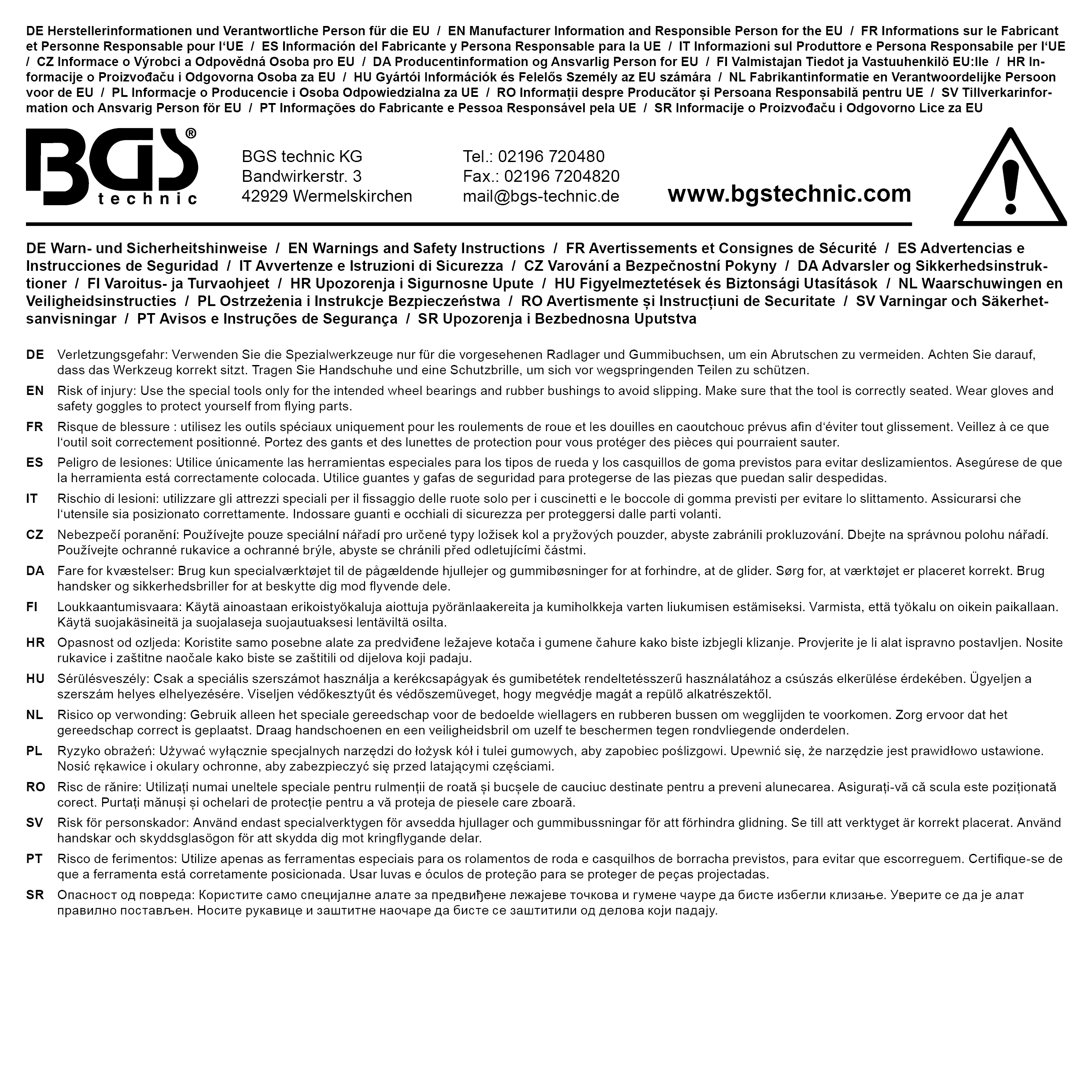 BGS Silentlager-Werkzeug-Satz | für VAG | 18-tlg.