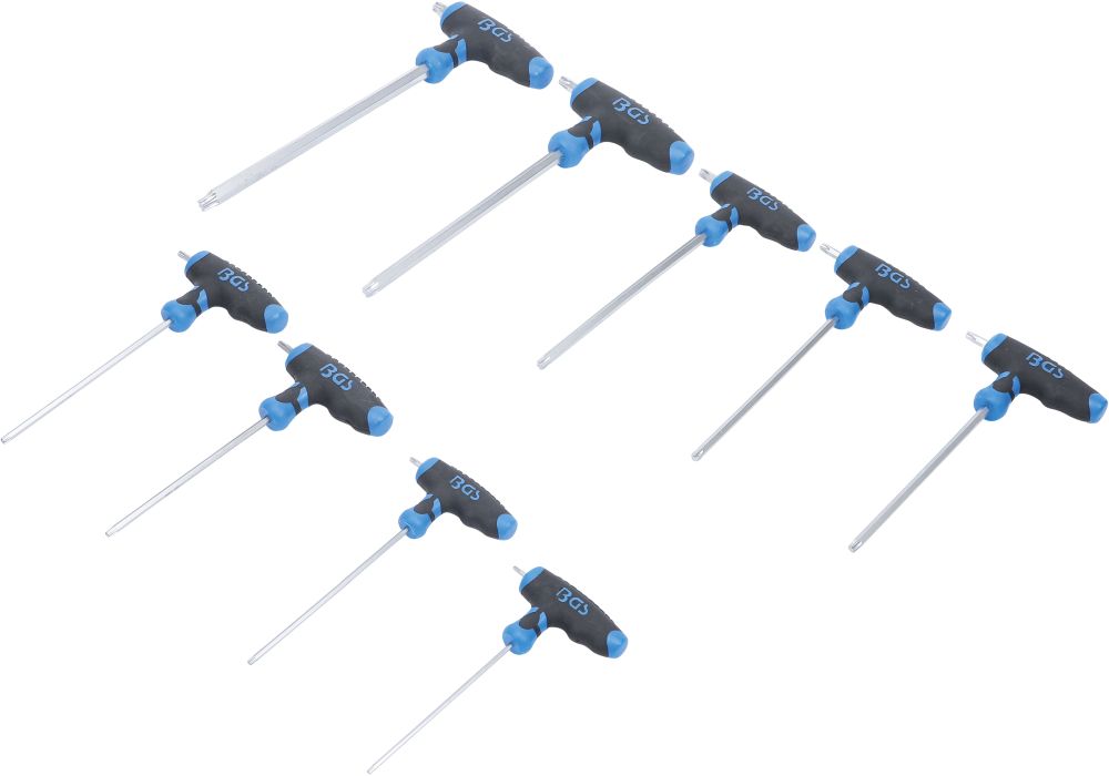 BGS T-Griff-Schlüssel-Satz | T-Profil (für Torx) T10 - T50 | 9-tlg.