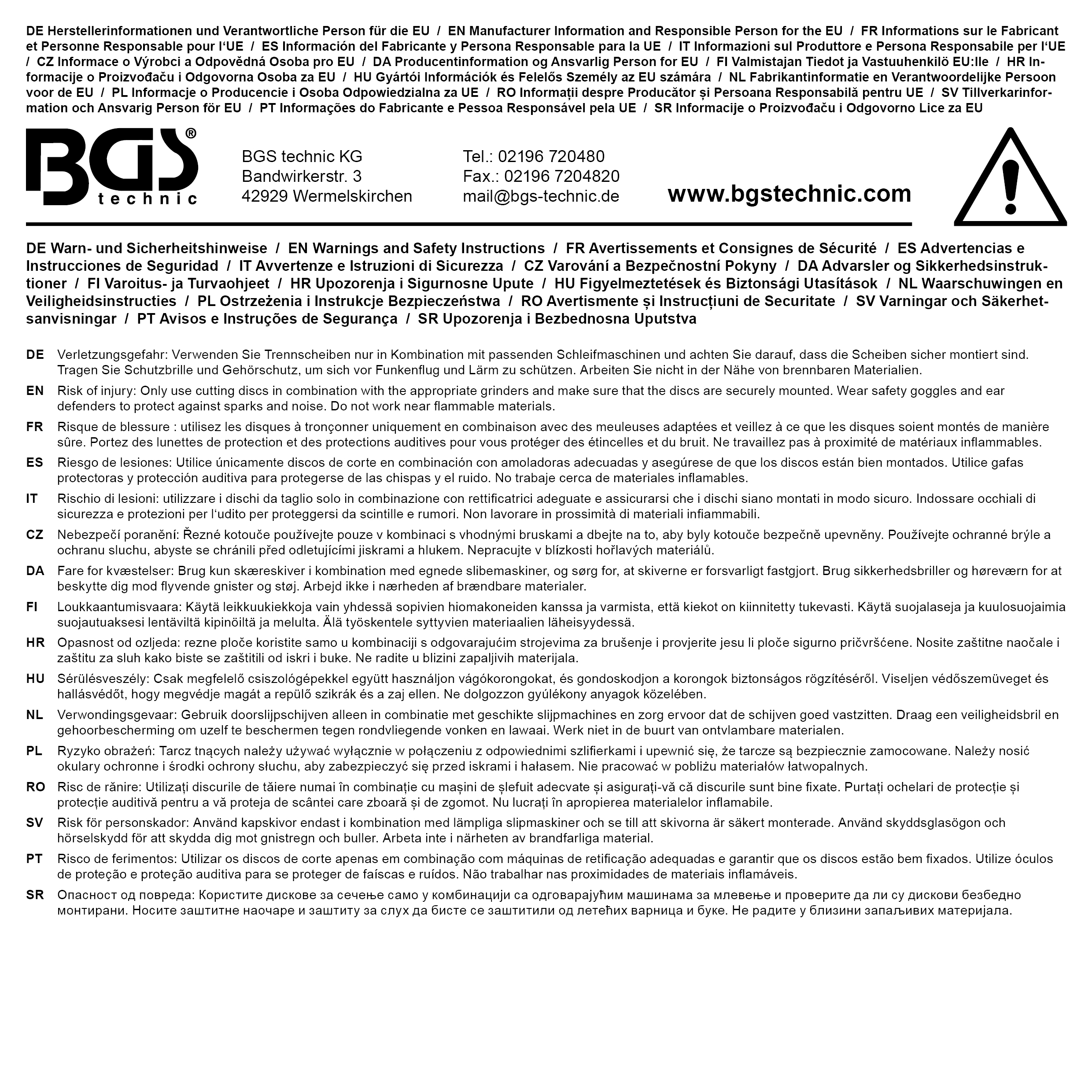 BGS Trennscheibe für Metall | Ø 115 x 2,5 x 22,2 mm | Typ 42